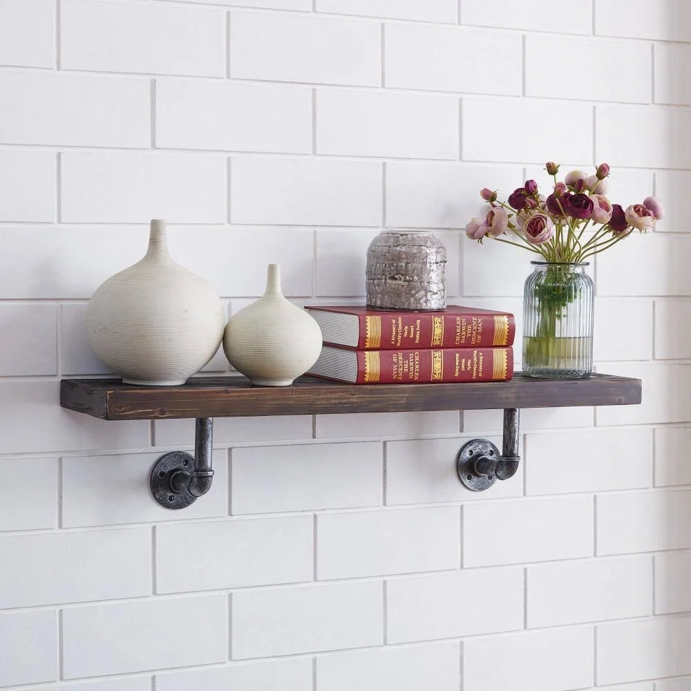 Industrial wall shelf